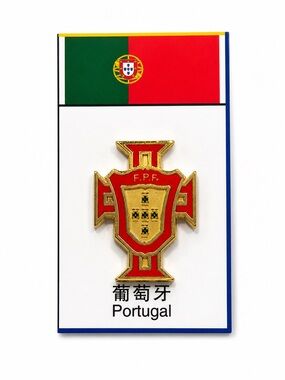 Portugal FPF Enamel Pin - Red and Gold Crest